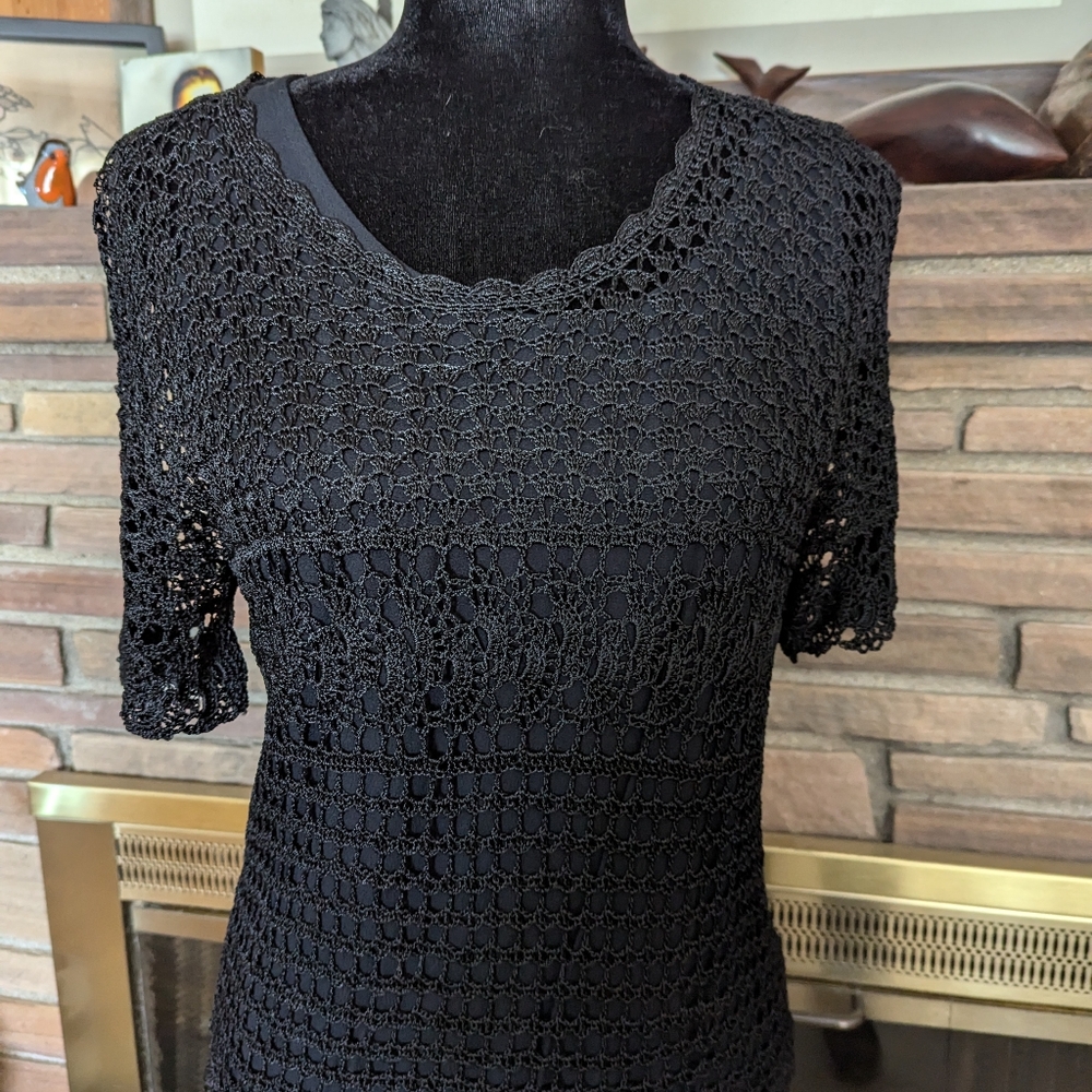 Beautiful black maxi dress with Crochet top